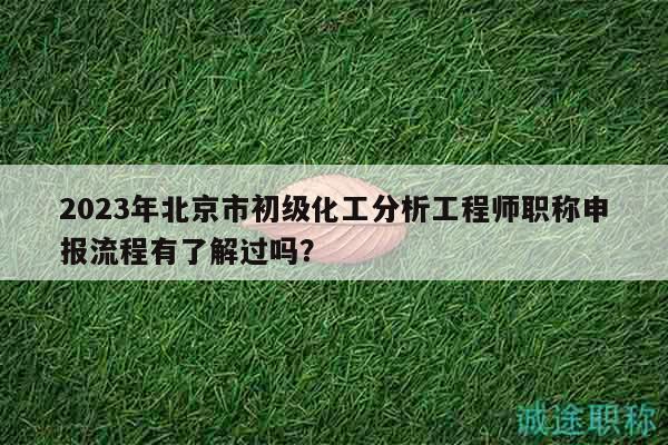 2023年北京市初級化工分析工程師職稱申報流程有了解過嗎？