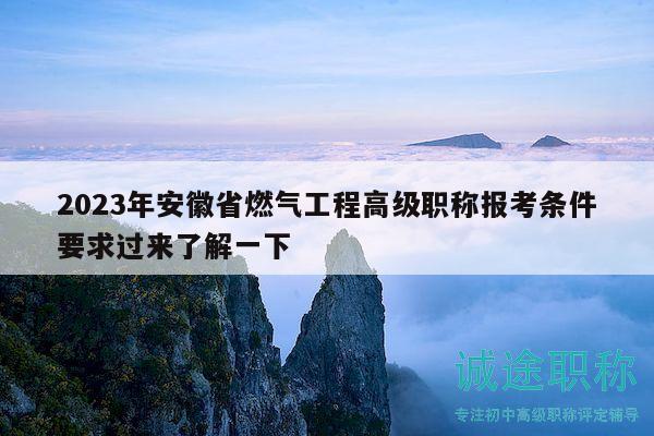 2023年安徽省燃?xì)夤こ谈呒?jí)職稱報(bào)考條件要求過(guò)來(lái)了解一下