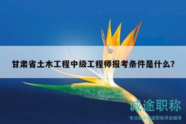 甘肅省土木工程中級工程師報考條件是什么？