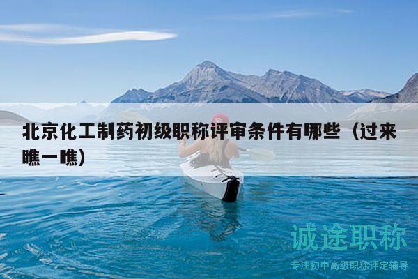 北京化工制藥初級職稱評審條件有哪些（過來瞧一瞧）