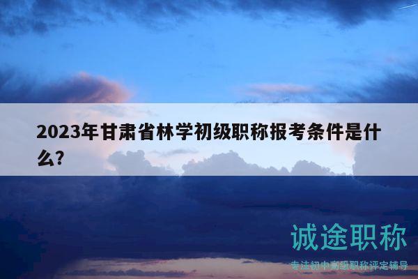 2023年甘肅省林學(xué)初級職稱報考條件是什么？