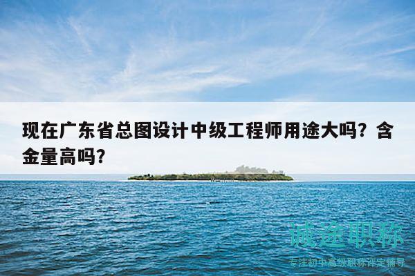 現(xiàn)在廣東省總圖設(shè)計(jì)中級工程師用途大嗎？含金量高嗎？