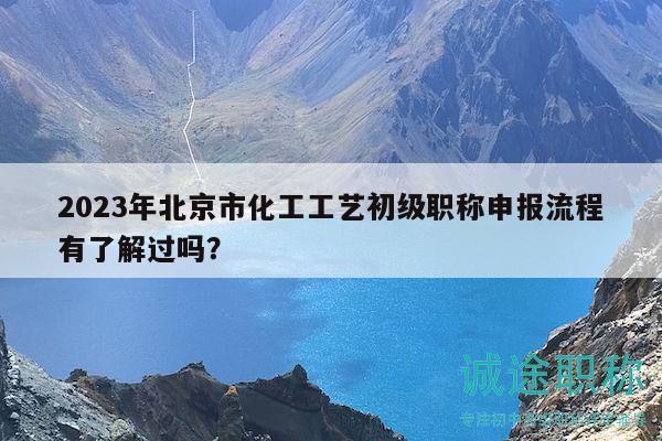 2023年北京市化工工藝初級職稱申報流程有了解過嗎？