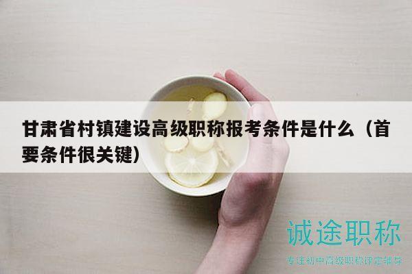 甘肅省村鎮(zhèn)建設(shè)高級職稱報(bào)考條件是什么（首要條件很關(guān)鍵）