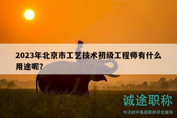 2023年北京市工藝技術(shù)初級工程師有什么用途呢？
