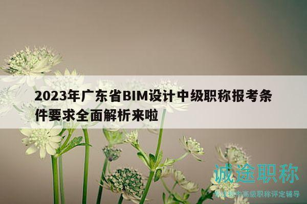 2023年廣東省BIM設(shè)計(jì)中級(jí)職稱報(bào)考條件要求全面解析來啦