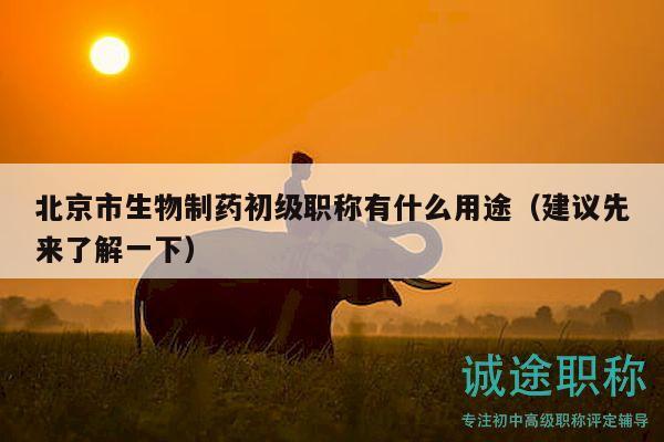 北京市生物制藥初級(jí)職稱有什么用途（建議先來(lái)了解一下）