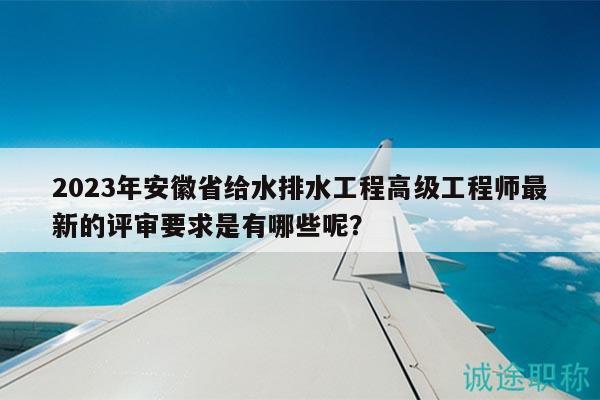 2023年安徽省給水排水工程高級工程師最新的評審要求是有哪些呢？