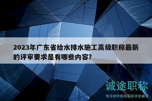 2023年廣東省給水排水施工高級職稱最新的評審要求是有哪些內(nèi)容？