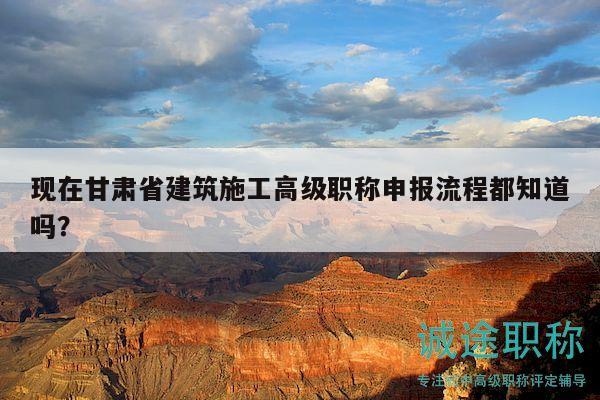 現(xiàn)在甘肅省建筑施工高級(jí)職稱申報(bào)流程都知道嗎？