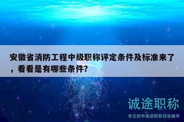 安徽省消防工程中級(jí)職稱(chēng)評(píng)定條件及標(biāo)準(zhǔn)來(lái)了，看看是有哪些條件？