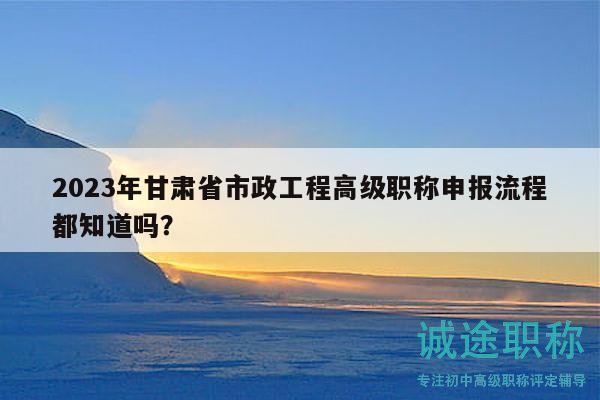 2023年甘肅省市政工程高級(jí)職稱(chēng)申報(bào)流程都知道嗎？