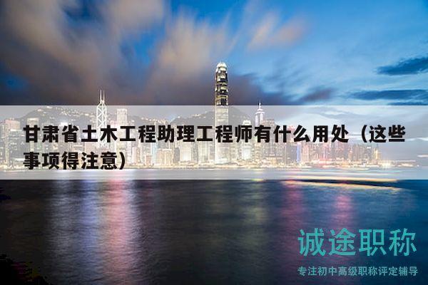甘肅省土木工程助理工程師有什么用處（這些事項得注意）