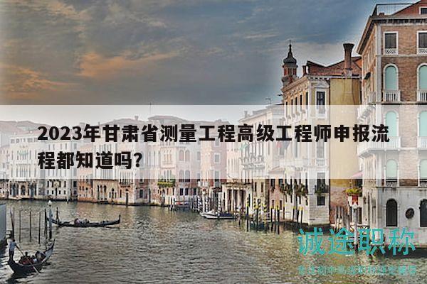 2023年甘肅省測(cè)量工程高級(jí)工程師申報(bào)流程都知道嗎？