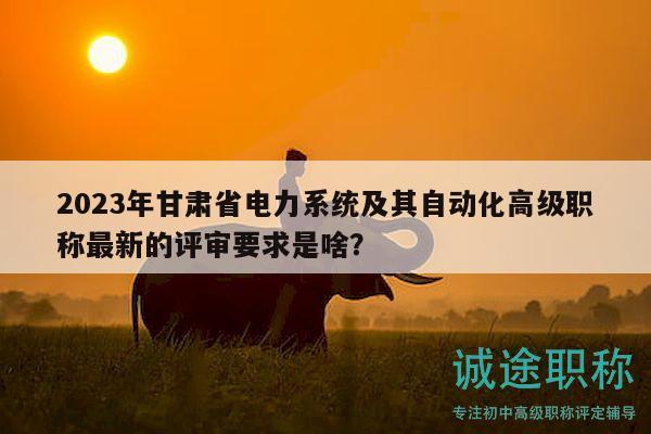 2023年甘肅省電力系統(tǒng)及其自動化高級職稱最新的評審要求是啥？