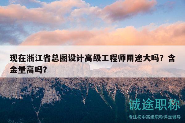 現(xiàn)在浙江省總圖設(shè)計(jì)高級(jí)工程師用途大嗎？含金量高嗎？