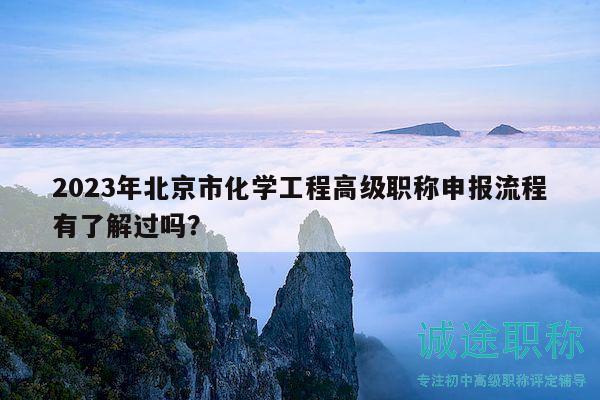 2023年北京市化學(xué)工程高級(jí)職稱申報(bào)流程有了解過嗎？