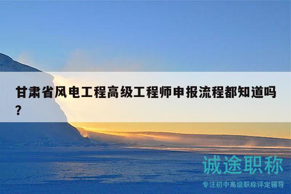 甘肅省風(fēng)電工程高級工程師申報流程都知道嗎？