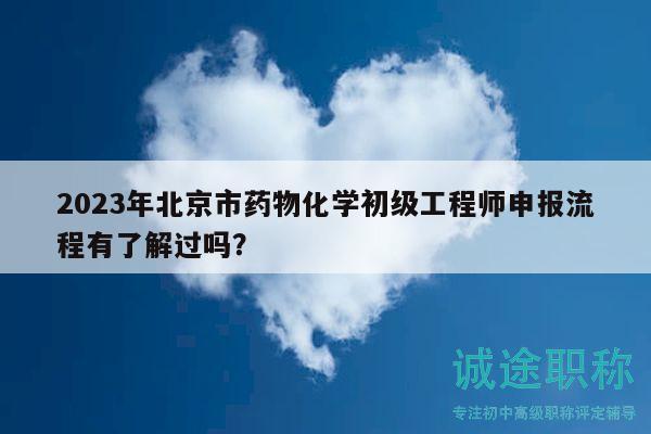 2023年北京市藥物化學初級工程師申報流程有了解過嗎？