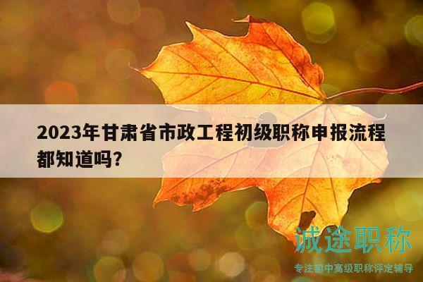 2023年甘肅省市政工程初級職稱申報(bào)流程都知道嗎？