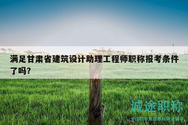 滿(mǎn)足甘肅省建筑設(shè)計(jì)助理工程師職稱(chēng)報(bào)考條件了嗎？