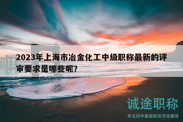 2023年上海市冶金化工中級職稱最新的評審要求是哪些呢？