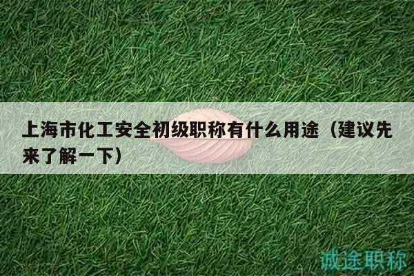 上海市化工安全初級(jí)職稱有什么用途（建議先來(lái)了解一下）