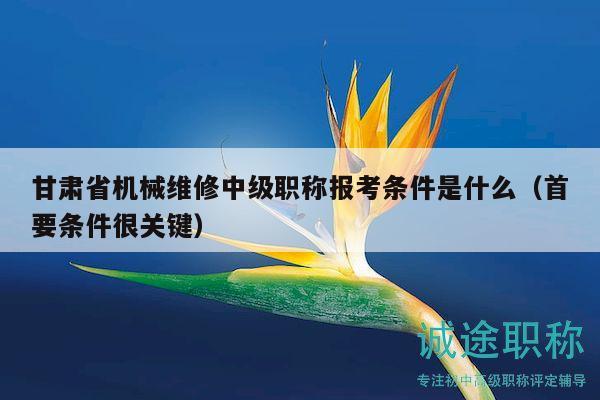 甘肅省機(jī)械維修中級職稱報(bào)考條件是什么（首要條件很關(guān)鍵）