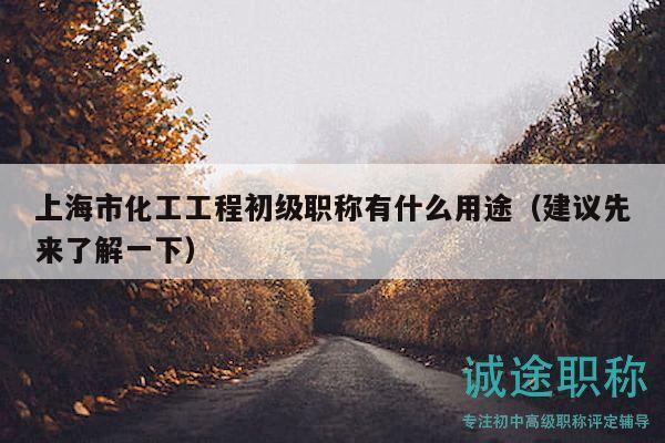 上海市化工工程初級職稱有什么用途（建議先來了解一下）
