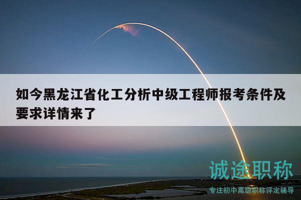 如今黑龍江省化工分析中級工程師報考條件及要求詳情來了