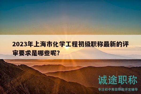2023年上海市化學(xué)工程初級(jí)職稱最新的評(píng)審要求是哪些呢？