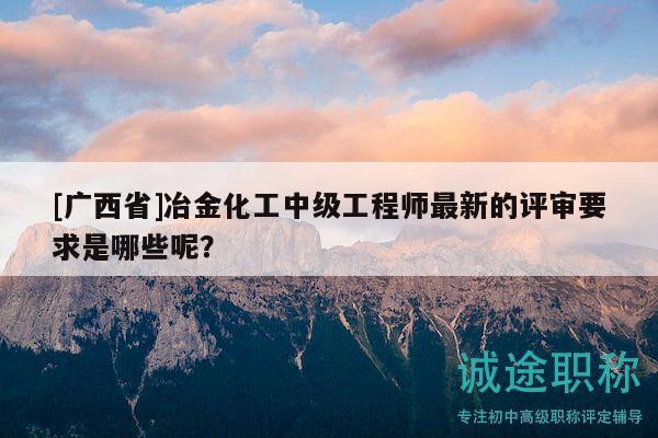 [廣西省]冶金化工中級工程師最新的評審要求是哪些呢？