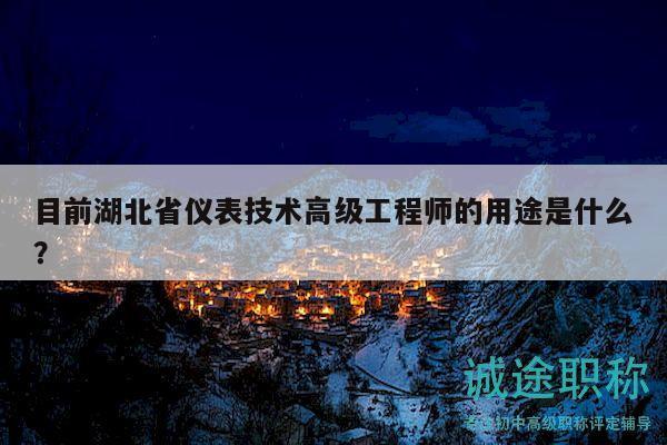 目前湖北省儀表技術(shù)高級(jí)工程師的用途是什么？