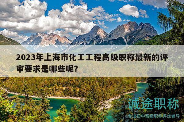 2023年上海市化工工程高級職稱最新的評審要求是哪些呢？