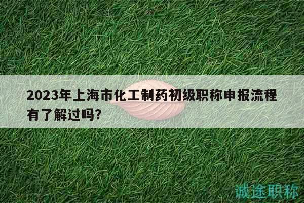 2023年上海市化工制藥初級(jí)職稱申報(bào)流程有了解過(guò)嗎？