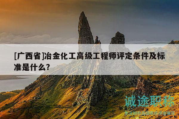 [廣西省]冶金化工高級工程師評定條件及標準是什么？