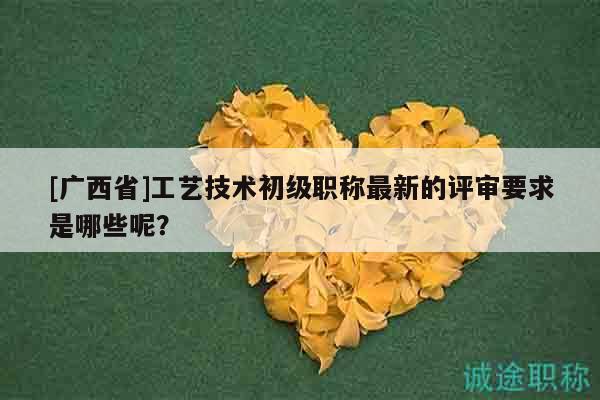 [廣西省]工藝技術(shù)初級(jí)職稱最新的評(píng)審要求是哪些呢？