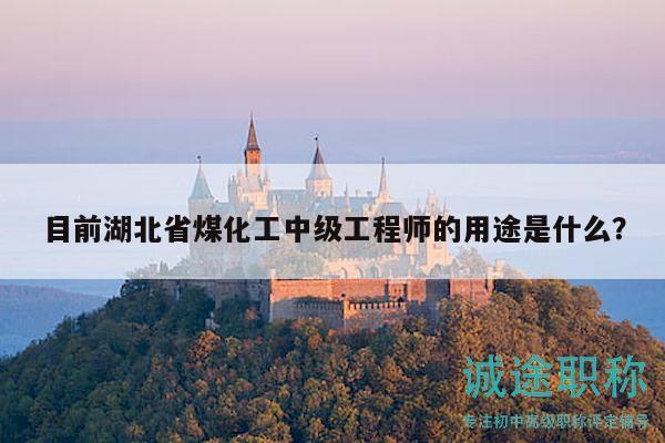 目前湖北省煤化工中級工程師的用途是什么？