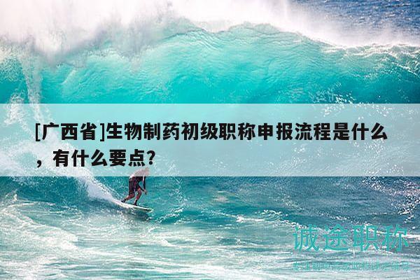 [廣西省]生物制藥初級(jí)職稱申報(bào)流程是什么，有什么要點(diǎn)？