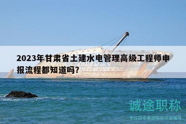 2023年甘肅省土建水電管理高級工程師申報流程都知道嗎？