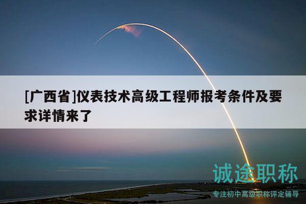 [廣西省]儀表技術(shù)高級工程師報考條件及要求詳情來了