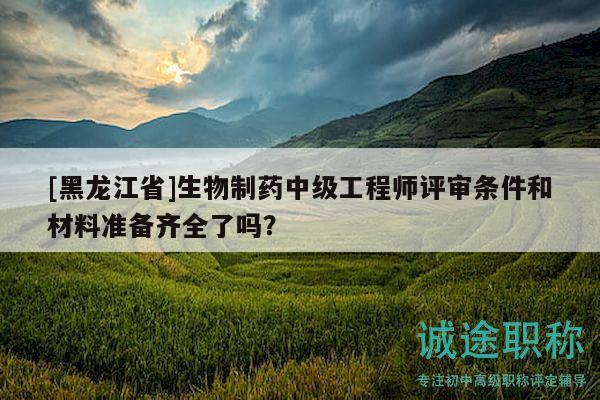 [黑龍江省]生物制藥中級工程師評審條件和材料準(zhǔn)備齊全了嗎？