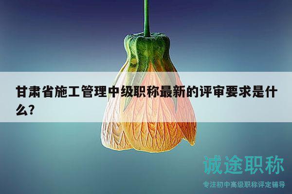 甘肅省施工管理中級職稱最新的評審要求是什么？