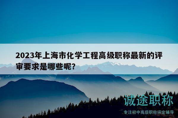 2023年上海市化學工程高級職稱最新的評審要求是哪些呢？