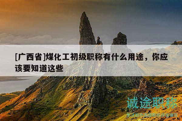 [廣西省]煤化工初級職稱有什么用途，你應該要知道這些