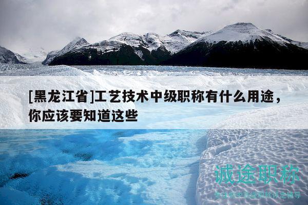 [黑龍江省]工藝技術(shù)中級職稱有什么用途，你應(yīng)該要知道這些