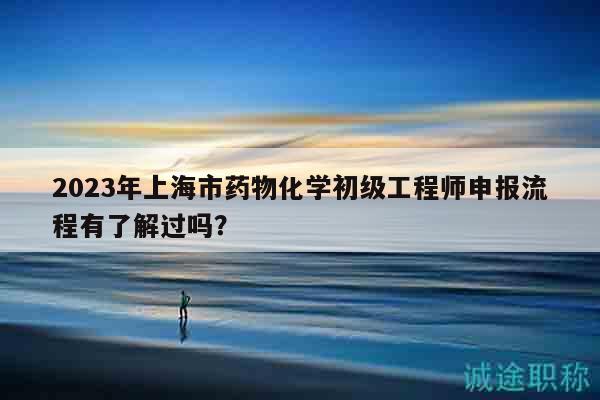 2023年上海市藥物化學(xué)初級工程師申報(bào)流程有了解過嗎？