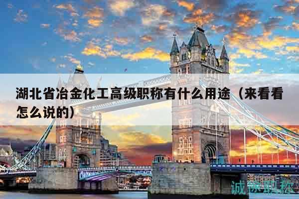 湖北省冶金化工高級(jí)職稱有什么用途（來看看怎么說的）
