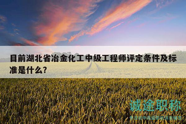 目前湖北省冶金化工中級工程師評定條件及標(biāo)準(zhǔn)是什么？
