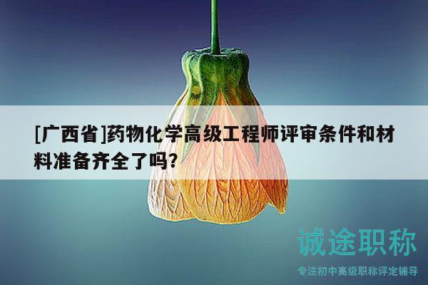 [廣西省]藥物化學(xué)高級工程師評審條件和材料準(zhǔn)備齊全了嗎？